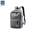 2020 simple gray school backpack high quality OEM college bag